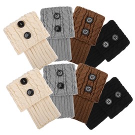 Holibanna 4 Pairs Women Boot Cuffs Winter Warm Crochet Short Leg Warmers Knitted Boot Cuffs Topper Socks Boot Warmers Boot Cuff Top Covers