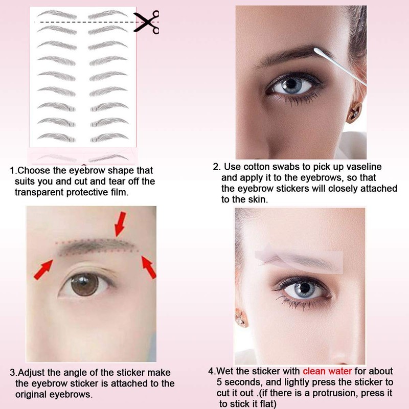 Yesallwas 4D Eyebrow Tattoo Sticker 22-Pairs False Eyebrows Long Lasting