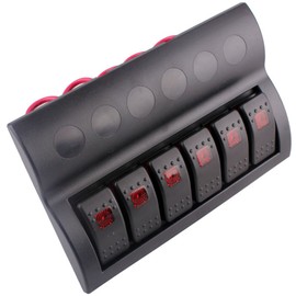 12V 6 Gang Car Boat Switch Panel Waterproof Auto Fuses With LED Indicators Rocker IP68