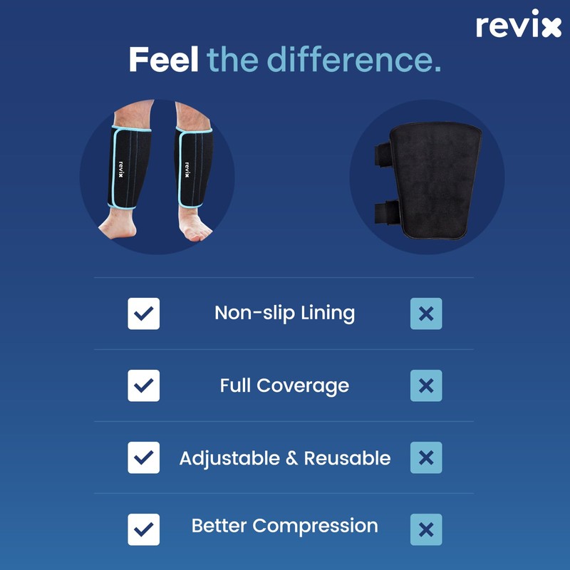 REVIX XL Shin Ice Packs Reusable Gel Cold Pack for