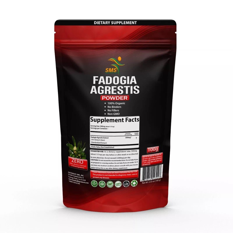 SMS Fadogia Agrestis Extract Powder (Maximum Strength) 10:1 Stem Extract