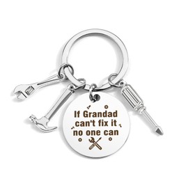 Hoosmoon Grandad Fathers Day Gift, Gifts from Grandchildren, Keyring, Father's for Grandad, Birthday Christmas Gifts, Presents - If Can't Fix It, No One Can 10x3x0.5 cm