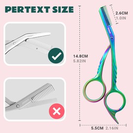 Eyebrow Trimming Scissors with Combs, Eyebrow Cutter Hair Removal Eyebrow Scissors,Eye brow razors, Eyebrow trimmer for women,Gifts For Men Women Stocking Stuffers (Rainbow)