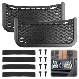 2 Pcs Storage Nets Bag for Campervans Elastic Mesh Car Trunk Storage Net Bag with Plastic Frame Motorhome Caravan Van Boat Car Storage Solutions Accessories for Storing Phone/Water/Bottle/Toiletry