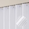 OVZME White Fabric Shower Curtain Set, Waffle Heavy Duty Textured