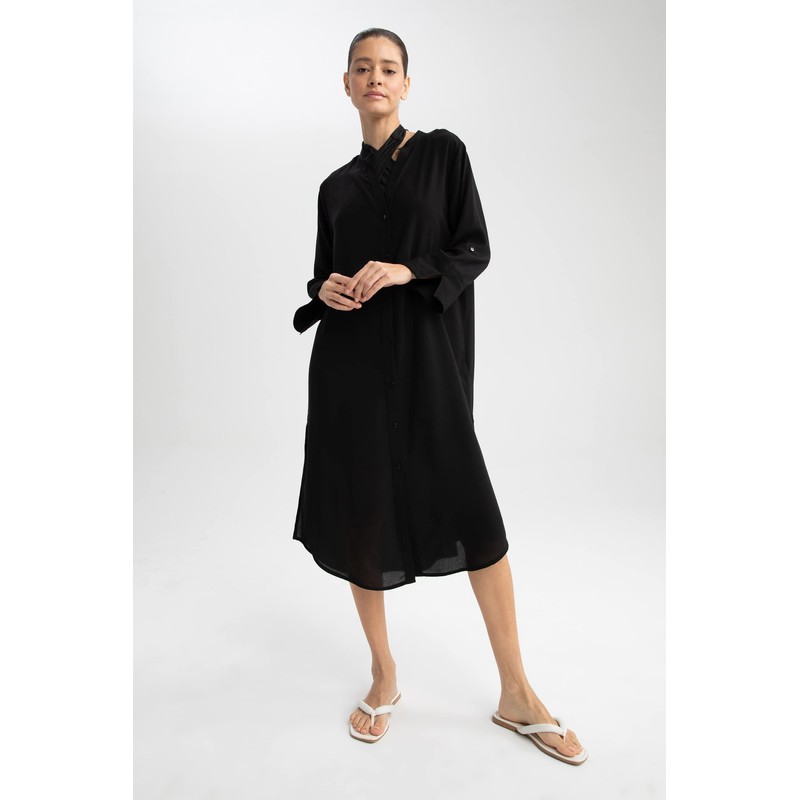 DeFacto Damen Strandkleid Sommer - Bikini Strandtunika Beach Dress Badetunika