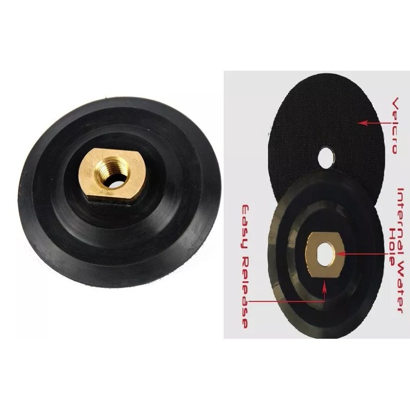 Roxx Tools wet polisher grinder 4" aluminum rubber backing pad
