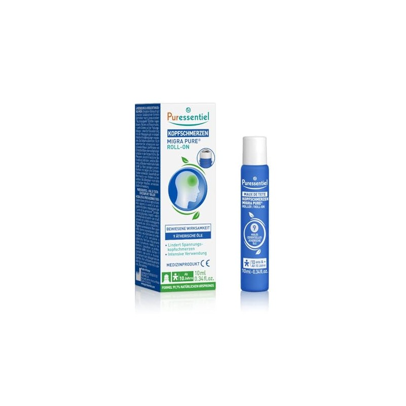 Puressentiel - Massage Headache Roll-on with 9 Essential Oils -