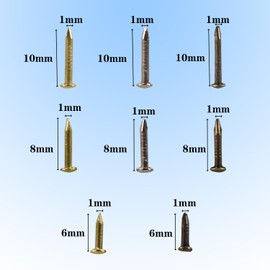 HVDHYY 1600PCS Small Nails for Wood Round Head Wooden Nail Small Nails DIY Assorted Flat Head Nail Decorative Box Accessories Golden Silver Black