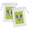 Ambesonne Jack Russell Fabric Pouch Set of 2, Greyscale Dog