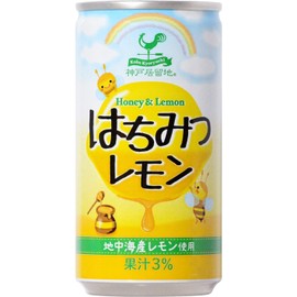 Kobe Settlement Honey Lemon Can, 6.5 oz (185 g) x 90 Bottles (Made in the Mediterranean Sea, Preservatives, Artificial Sweeteners, Synthetic Colorings)