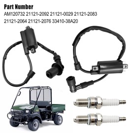AM120732 2 set Ignition Coil Compatible with Kaws-ki Mule 2510 3010 4000 4010 KAF 620 650 FD620D FD611V FD661D FD440V FD501D Replace 21121-2083 21121-2064 21121-2076 21121-2092 21121-0029