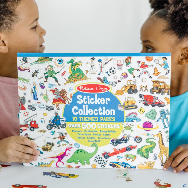 Melissa & Doug Sticker Collection Book: Dinosaurs, Vehicles, Space, and