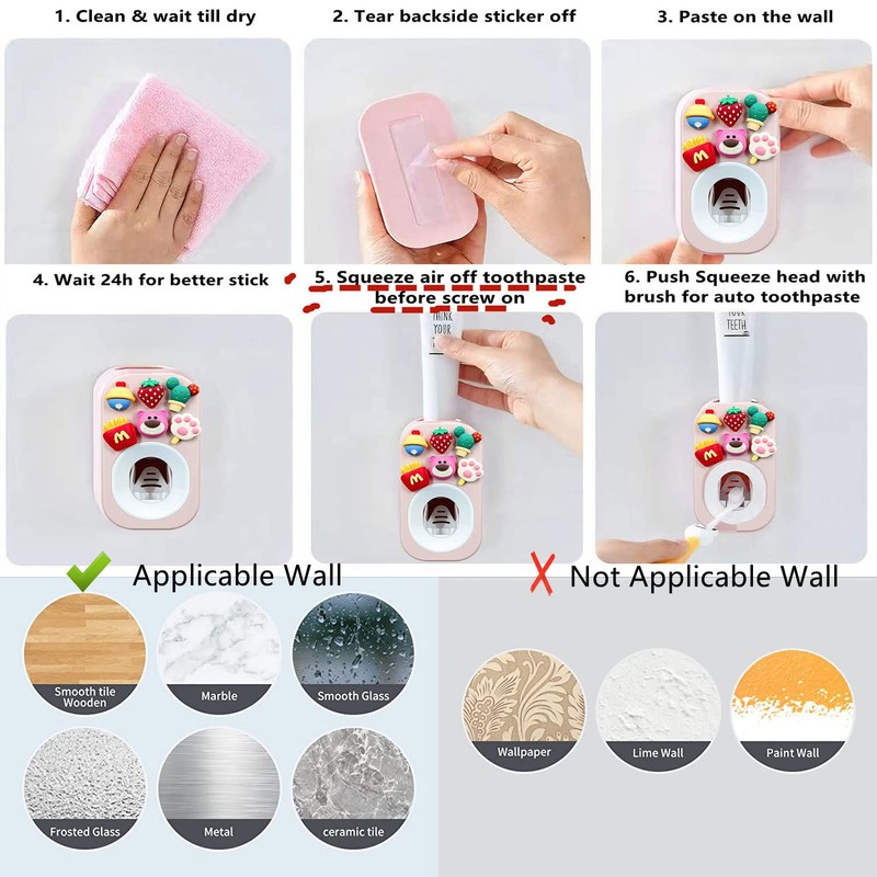 Automatic Toothpaste Dispenser Wall Mounted for Bathroom,Toothpaste Squeezer for Kids