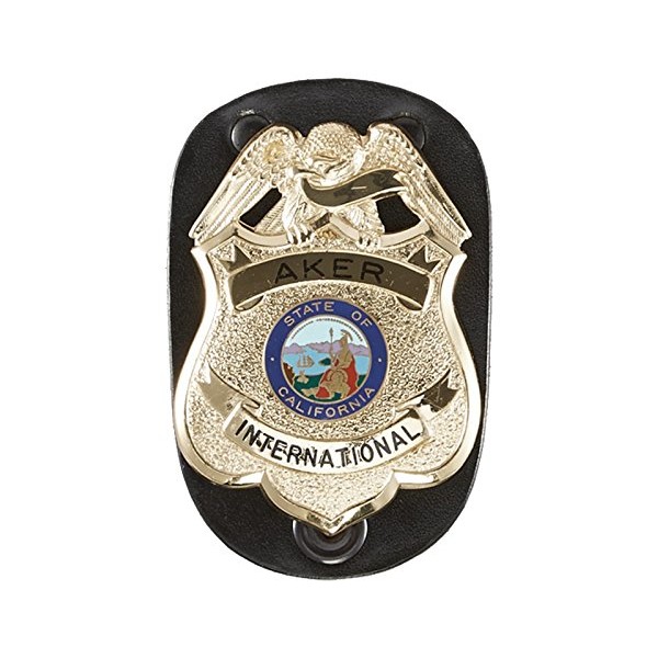 Aker Leather 590 Clip-On Federal Badge Holder, Black