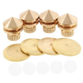 Gatuida 4pcs Speaker Isolation Spikes Copper Alloy Audio Feet for Dampening Easy to Install Pads for Speakers Amplifiers and Recorders Includes Washers and Double-Sided Tape