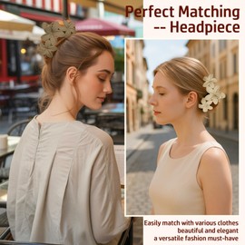 Flower Hair Clips, Large Claw Clip for Thick Hairs, Cute Flower Style for Straight Curly, Non-Slip for Teen Girls, Ladies Styling Four Different Colour (4PCS)