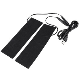 Haosie 1 Pair Black USB Heater, 2A 5v 35℃-50℃ USB Heating Pad, 7.72 X 2.36inch Heated Insoles Suitable for Heating and Keeping Warm in Insoles and Slippers