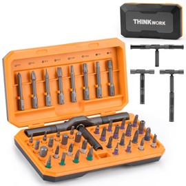 THINKWORK 42 in 1 Ratchet Screwdriver Set, Magnetic Bit Screwdriver Set With Detachable Ratchet Handle, Repair Tool Kit for furniture, computer, bicycle and DIY free Combination
