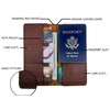 Passport Holder Full Grain Leather Cover Case Travel Wallet Holds