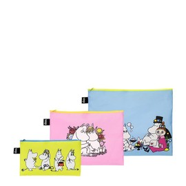 Moomin Together Recycled Zip Pockets, Multi-Colour, L, Cosmetic Case, Multicolored, L, Cosmetic case