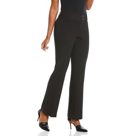 Rafaella Women's Curvy Fit Gabardine Bootcut Dress Pants with Pockets, Soft Stretch Work Slacks, 29" & 32" Inseams, Graphite, 6 Short