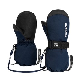 Highcamp Kids Ski Mittens Waterproof Winter Snow Gloves with Zipper and String on Long Cuff for Toddler Boys Girls -Old Navy,XS (2-3 Y)