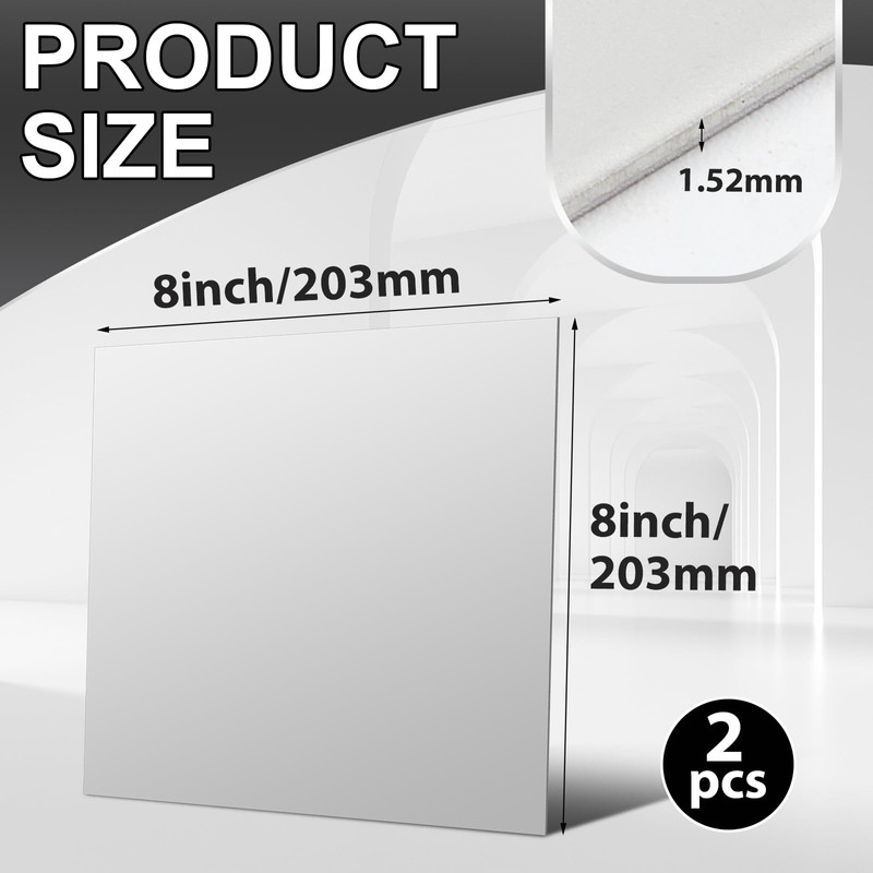 Photect 2 Pcs 304 Stainless Steel Sheets 16 Gauge 0.06"