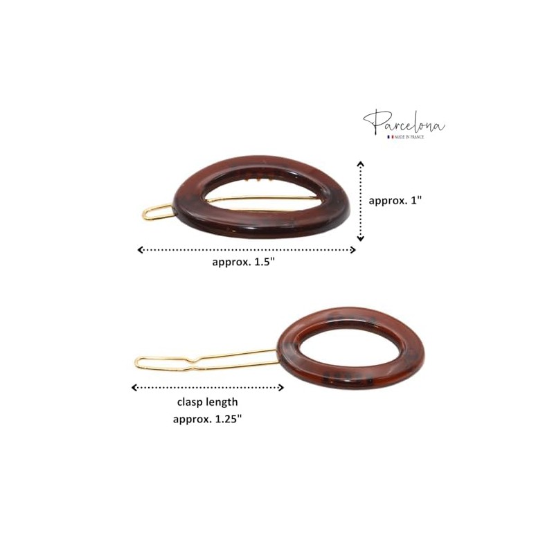 Parcelona French Eggie Oval Shell Black Mini Celluloid Acetate Side