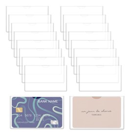 16 Pcs Social Security Card Protector, Clear Waterproof Credit Card Sleeve Soft Wallet Size Slot Cards Protector Sleeve for Credit, Business, Debit, Driver's License and Social Security Cards