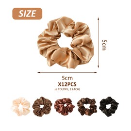 12 Pieces Of Women'S Hair Ties, Elastic Hair Ties, Satin Hair Ties, Hair Styling Tools, Fashionable And Simple Hair Accessories