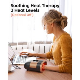 SHINE WELL Hand Massager for Arthritis and Carpal Tunnel, Hand Massager with Heat and Compression,3 Modes 3 Intensities 2 Heat Levels Finger Massager Device for Men Women