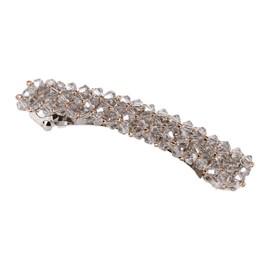 Nakanoya French Barrette, 2.6 inches (65 mm), 1 Piece, Hair Clip, Medium, Medium, Medium, Medium, Lightweight, Side, Back Hair, Top, Crystal Bijou, Multiple Strands of Cut Beads, Mosaic Beads, Bead