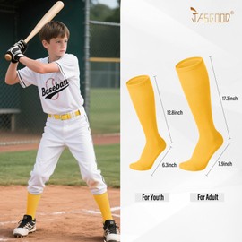 JASGOOD Baseball Socks and Belt with Cap Combo Set Breathable Softball Socks Elastic Belt with Baseball Cap for Youth Adult