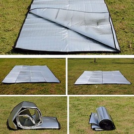 Aluminium Sleeping Mat, Foam Mats, Sleeping Mat for Camping, Insulated Blanket, Foldable Tent Mat, Floor Mat, Thermal Mat, Thermal Blanket, Mat Made of Aluminium Foil and EPE, Ultra Light, 145 x 195