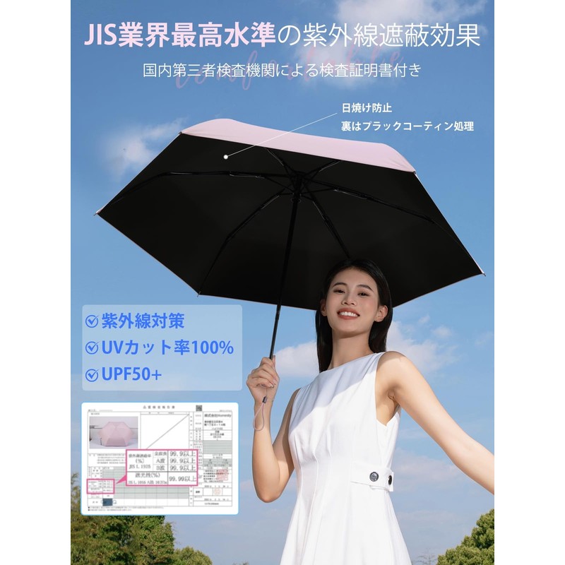 Parasol, Folding Umbrella 【2025 Latest 310T High-Density Fabric, UV Cut