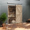 JUBEST 7.5FT Box Rail Exterior Barn Door Hardware Kit, Heavy-Duty