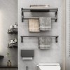 BOZWELL Bathroom Lavatory Towel Rack with Two Towel Bars,24-Inch Towel