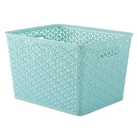 Whitmor Resin Form Tote Large, Turquoise