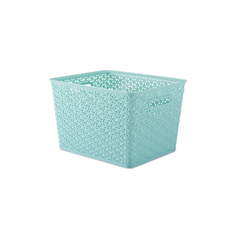 Whitmor Resin Form Tote Large, Turquoise