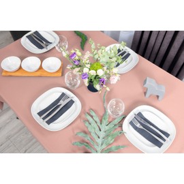 NIBLO Tablecloth, table runner, table linen, table decoration, table cloth, salmon, tablecloth, 140 x 200 cm