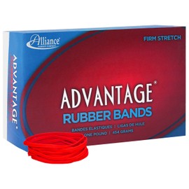 Alliance Rubber 96325 Advantage Rubber Bands Size #32, 1 lb Box Contains Approx. 700 Bands (3" x 1/8", Red)