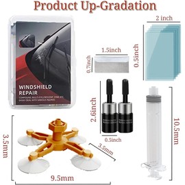Auronp Windshield Repair Kit,Windshield Crack Repair Kit,2 PCS Windshield Repair Kit for Chips and Cracks,Windshield Chip Repair Kit Quick Fix for Chips,Cracks,Star-Shaped Crack