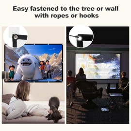 Projector Screen 180 inch, XINLEMY Large 4K HD 16:9 Foldable Portable Projection Cinema Screen Washable Double-Sided Video Projector Screen Suitable for Backyard Partying