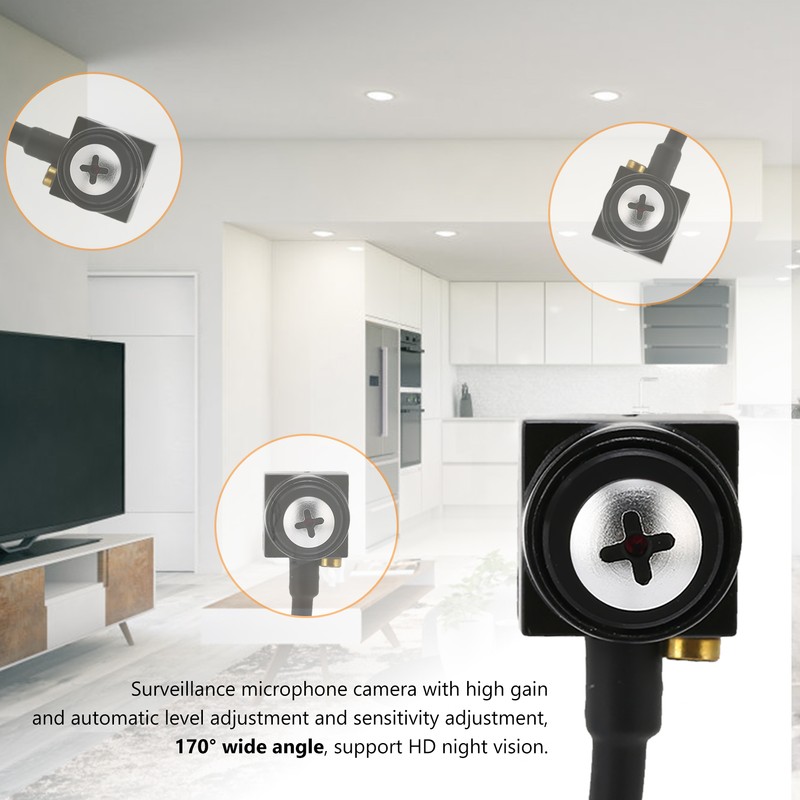 Mini Security Camera Waterproof Night Vision 170° Wide Angle NTSC