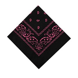 Hats of London Plain & Paisley Bandanas (Black & Pink)