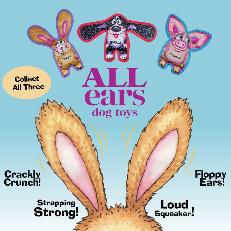 FUZZU All Ears Dog Chew Toy | Hopper Dog Toy