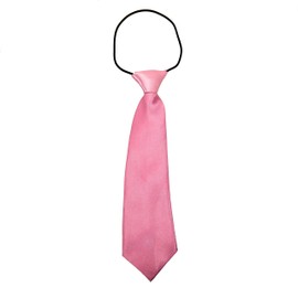 1 pcs Boys Pre-Tied Ties. Satin Plain Coloured Childrens Ties. Elasticated.Handmade. Wedding, School, Fashion (Light Pink, Boys Tie)