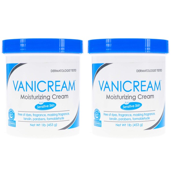 Vanicream Moisturizing Skin Cream, 16 Ounces (Pack of 2)