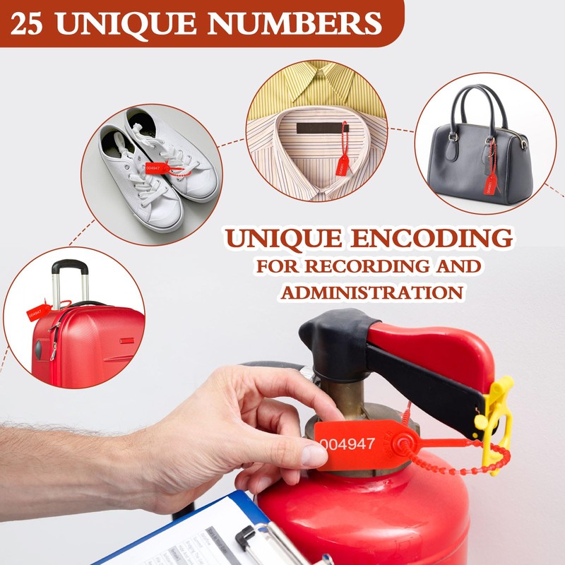 Chunful Fire Extinguisher Inspection Tags Set Including 2025-2028 Maintenance Plastic